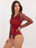 Elegantno rdeče body z dolgimi rokavi