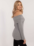Elegantna siva pulover s dolgimi rokavi