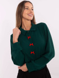 Elegantna bluza z dolgimi rokavi v temno zeleni barvi