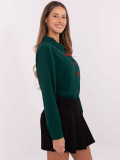 Elegantna bluza z dolgimi rokavi v temno zeleni barvi