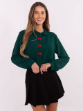 Elegantna bluza z dolgimi rokavi v temno zeleni barvi