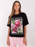 Stilska črna majica s potiskom