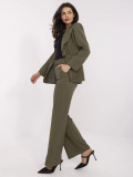 Elegantne khaki hlače z visokim pasom