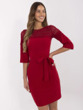 Elegantna bordo koktajl obleka