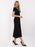 Elegantna midi obleka s kratkimi rokavi