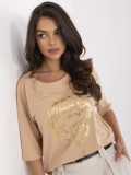Stilna bluzica v camel barvi