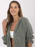 Stilska khaki srajca s kapuco