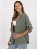 Stilska khaki srajca s kapuco