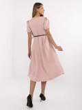 Elegantna midi obleka v temno roza
