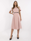 Elegantna midi obleka v temno roza