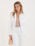 Bela jeans jakna s klasičnim ovratnikom