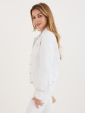 Bela jeans jakna s klasičnim ovratnikom