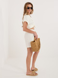 Bele viskozne kratke hlače s pasom