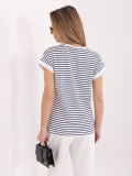 Belo-modra črtasta majica s kratkimi rokavi