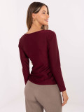Elegantna bluzica z dolgimi rokavi v bordo barvi