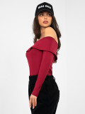 Bordo bluza z odprtimi rameni