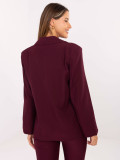 Elegantni bordo suknjič z broško in podlogo