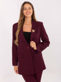 Elegantni bordo suknjič s podlogo in broško