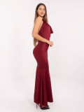 Elegantna bordo maxi obleka