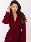 Eleganten prehodni plašč v bordo barvi