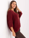 Stilski bordo pulover s 3/4 rokavi