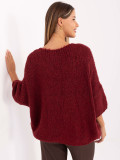 Stilski bordo pulover s 3/4 rokavi