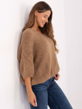 Stilski camel pulover s 3/4 rokavi