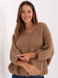 Stilski camel pulover s 3/4 rokavi