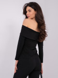 Črna bluza z odprtimi rameni in 3/4 rokavi