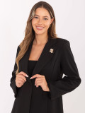 Elegantni črn suknjič z broško in podlogo