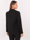 Elegantni črn suknjič z broško in podlogo