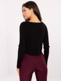 Eleganten črn pulover z V-izrezom