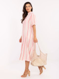 Oversize bela-roza obleka