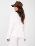 Ženski komplet ecru z dolgimi rokavi in okrasnimi detajli