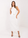 Elegantna midi obleka z vodnim izrezom, ecru