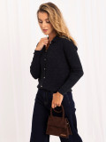 Eleganten temno moder polo pulover z ovratnikom