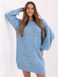 Oversize pulover v svetlo modri barvi