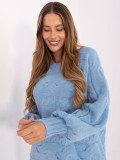 Oversize pulover v svetlo modri barvi