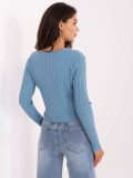 Elegantna modra pulover s V-izrezom