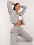 Svetlo sive športne jogger hlače z visokim pasom