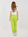 Ženski limetasto zeleni športni joggerji z visokim pasom