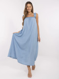 Oversize modra maksi obleka