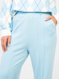 Ženske široke športne hlače v svetlo modri barvi