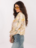 Rumena bomber jakna s cvetličnim vzorcem in podlogo