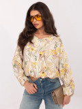 Rumena bomber jakna s cvetličnim vzorcem in podlogo