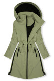Ženska prehodna parka s snemljivo kapuco olivno zelena