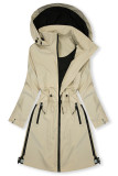 Ženska prehodna parka s snemljivo kapuco bež