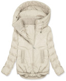 Prešita ženska pomladna jakna do pasu ecru