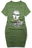 Temno zelena večja (plus size) obleka MODEL