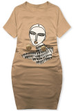 Kavnorjava večja (plus size) obleka MODEL